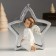 Souvenir Polystone Suspension "Angel on the Star" Silver Wings 4.5x11x11 cm