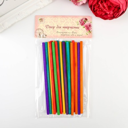 Decor wood for creativity "Color sticks" set 20 pcs 15x0.5x0.5 cm-3