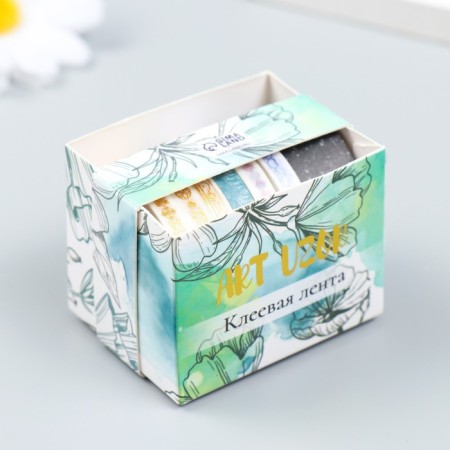 Adhesive tape paper "Ornaments" set 7 pcs width 0.5; 1.5 cm winding 2 m-3