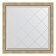 Mirror with engraving in the baguette frame, aged silver with weaving 70 mm, 83x83 cm