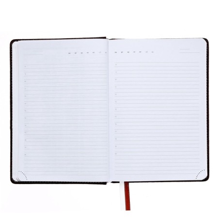 Leduced Diary A5, 160 sheets, attomex.croco, hard -skinned artificial leather cover with foam rubber, liesse, block 70 g/m2, brown-7