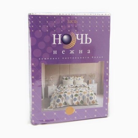 Bed linen 2pas Night is delicate leaf fall 175x215 cm, 180x215 cm, 70x70 cm 2pcs, calico, 120g, hl 100%-4