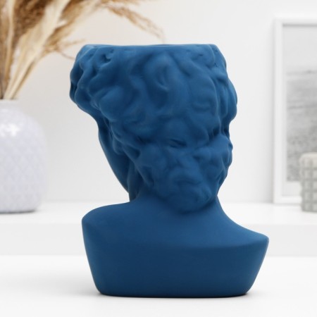 Kashpo - Vase "David's head" Blue, 22*16*14 cm-3