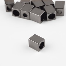 Tip for a cord, d = 4 mm, 10 × 7 × 8 mm, 10 pcs, black nickel color