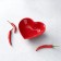 Ceramic Daramic Saladnik "Heart", 130 ml, 12.5 × 11.5 cm, red color