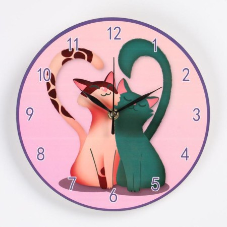 Wall clock, series: love, "cats", discrete move, D-23. cm