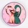 Wall clock, series: love, "cats", discrete move, D-23. cm