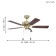 Ceiling fan with CADIZ lamp, 1x40W, E27, steel, brass, glass, white