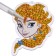 Diamond mosaic on a key fob, 5.2x7.8 cm, cold heart