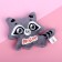 Soft toy-Magnet "I love", raccoon
