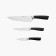 Set of knives, 3 pcs, in a universal block