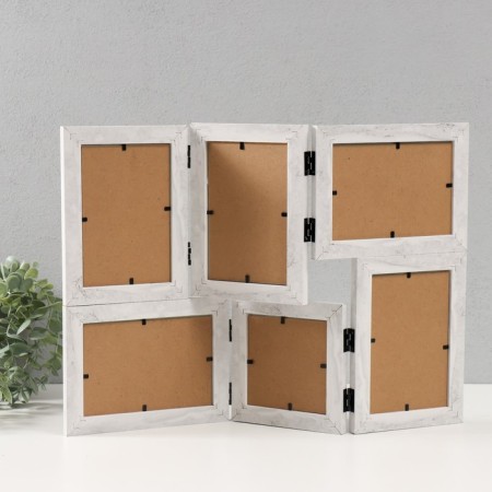 MDF photo frame in 6 photos 10x15 cm, 10x10 cm "Riddle" White 33x47.8x1.1 cm-2
