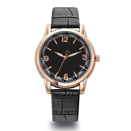 Women's watch, D-3.4 cm, black strap
