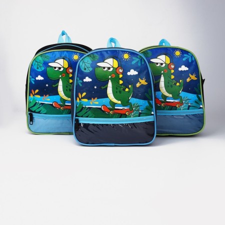 Children's backpack on a zipper, 1 outer pocket, insert mix, blue color-5