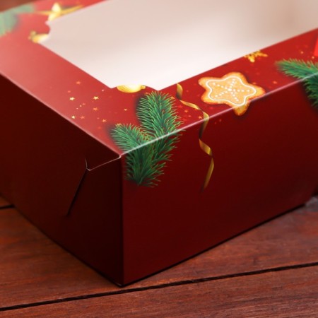 Folding box with the window "Happy New Year!", 25 x 15 x 7 cm-2