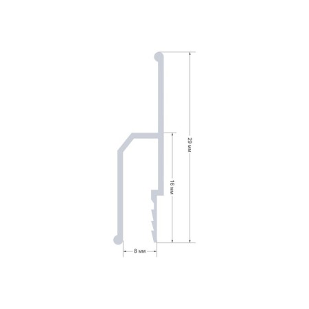Aluminum profile Apeyron, 8x29 mm, for a stretch ceiling, 2 m, without accessories-1