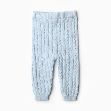 Knitted set (jumper, trousers, hat), blue color, height 68 cm-5