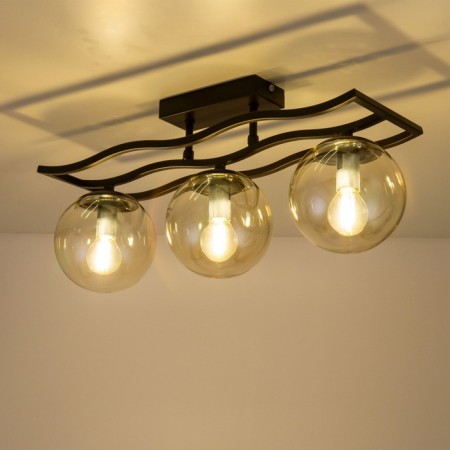 Ceiling chandelier Citilux "breeze" CL106235, 49x15x23 cm, 3x60W, E14, brown color-1