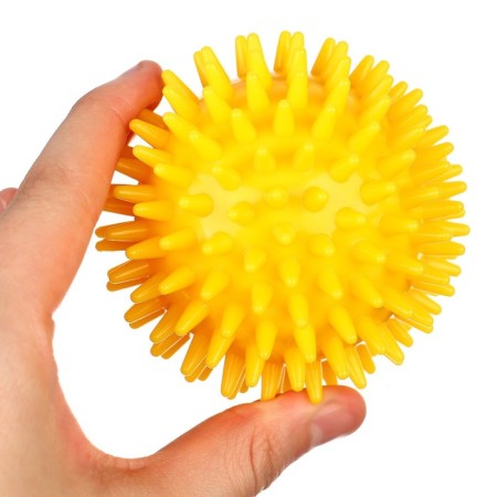 Developing massage ball, diameter 8 cm, color yellow crumb I-8