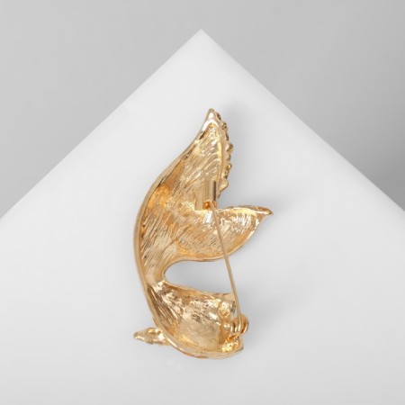 Brooch "Golden Fish", orange color in gold-2