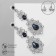 Hanging earrings with “grace” rhinestones, blue color in silver, 9 cm
