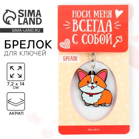 Acrylic keychain "Corgi", 7.2 x 14 cm
