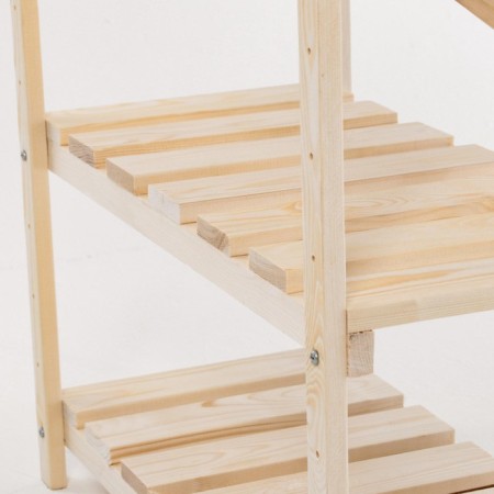 Wooden rack reinforced, 3 shelves, screw connection, adjustable shelves 60x60x30 cm-4