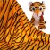 Locum for needlework, 53 × 53 cm, tiger -bright fur on a knitted basis