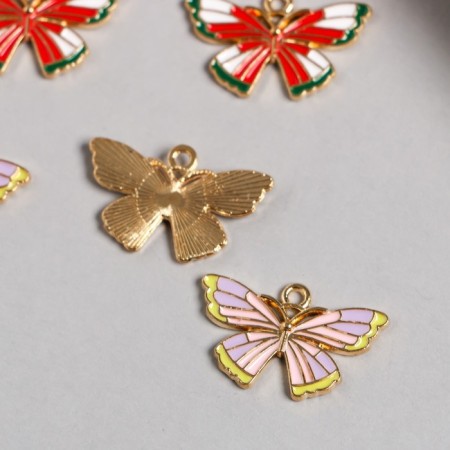 Decor for creativity metal, enamel "Multi -colored butterfly" mix 1.5x2.5 cm-1