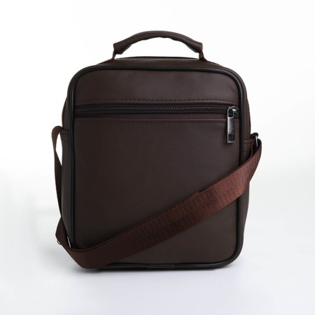 Male bag on lightning, long belt, brown color-3