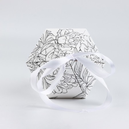 Carriage - hexagon for flowers "Contour flowers", white, 15 x 35 x 15 cm-3