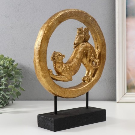 Souvenir Polystone "Cheetah and Owls" 23x7x29 cm-1