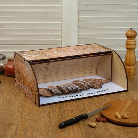 Wooden breadbone "pleasant appetite", color, 38x26x14 cm-1