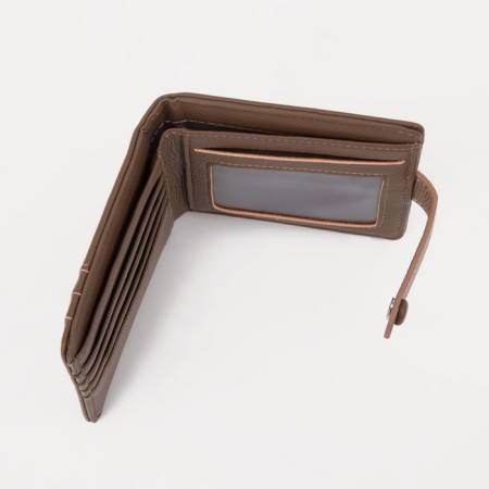 Wallet on the button, brown color-3
