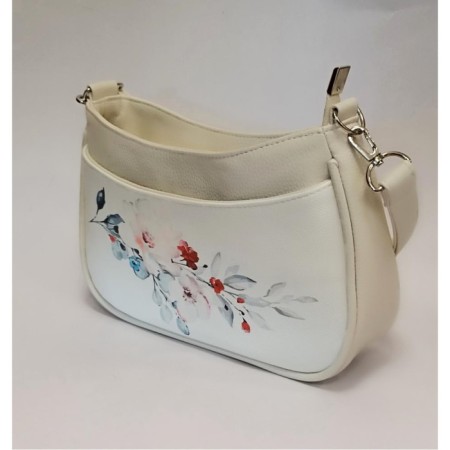 Women's bag ADEL beige with flowers-3