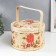 Bamboo box "Garden with peonies" round, with handles 16x26x26 cm