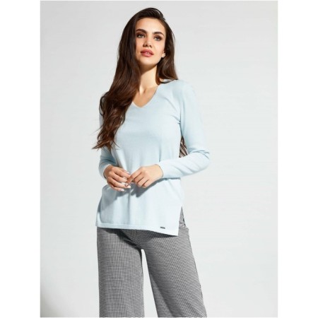 Pulover Women's elongated knitted Conte Elegant, Size S, Pastel Blue Color-1