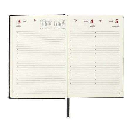 Dated diary 2024 A5 176 sheets, Devente.symbol, firm artificial leather cover, foil, lies, cream block 70 g/m2, blue-12