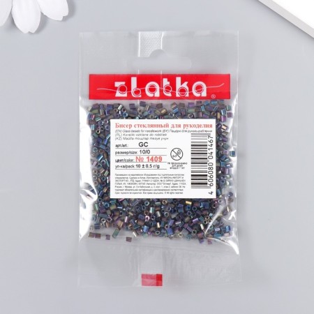 Zlatka beads 10/0, 10 g, No. 1409 gasoline-2