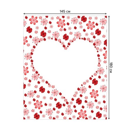 The tablecloth “Heart from flowers”, rectangular, Saten, size 145x180 cm-1