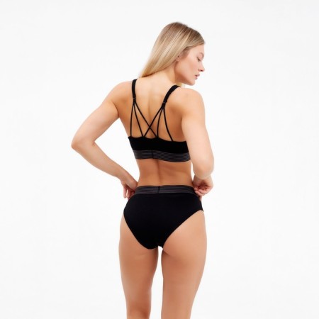 Female set (top with thin straps, panties), black mix, size 46-48-14