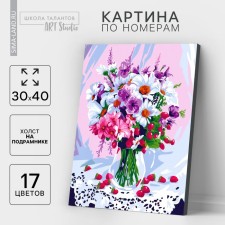 Picture on numbers on a canvas with a subframe 