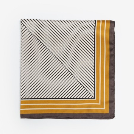 Women's scarf minaku size 70*70 cm, brown color-2