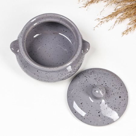Borisovsky ceramics “Fog”, 500 ml, 13 × 9.5 cm, ceramics, gray baking pot-4