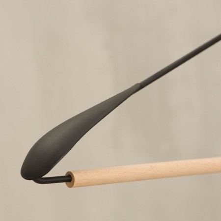 Shoulders - clothes hanger with reinforced shoulders Ladoom Laconique, 42 × 24 × 3.2 cm, black color is black-5