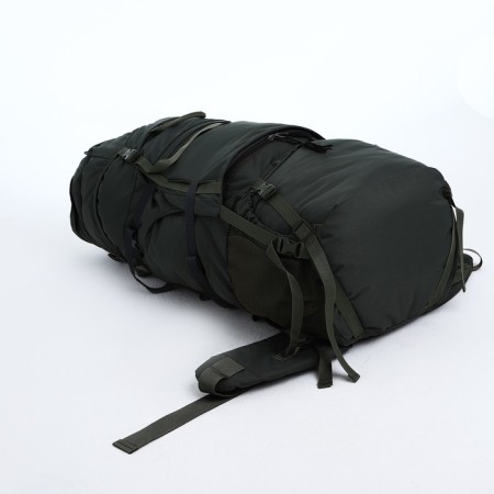Tourist backpack, TAIF, 100 L, cord department, 2 outer pockets, Khaki color-3
