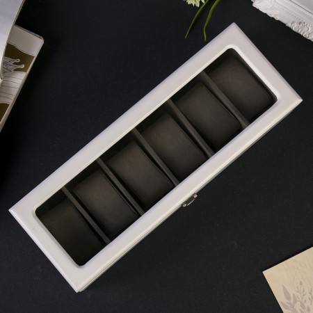 Casket wood for watch 6 departments "Style" white 12.7x8x33 cm-5