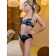 Female bathing suit, size 54, black color, white