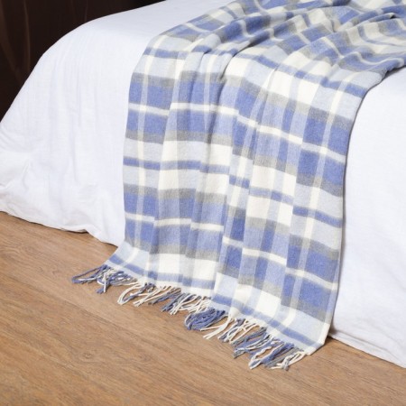 London blanket, size 140x200cm, white/gray/blue color