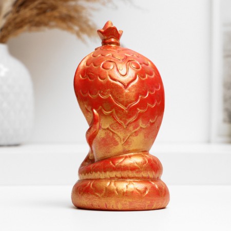 Figure "Snake with the crown" red with gilding, 7cm-2
